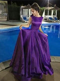 A-Line Satin Sleeveless Ruffled Floor-Length Dress - Chloe Dress