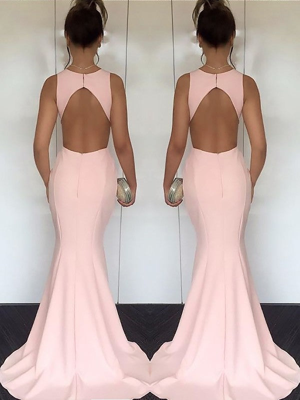 Mermaid Satin Sleeveless Train Dress - Chloe Dress