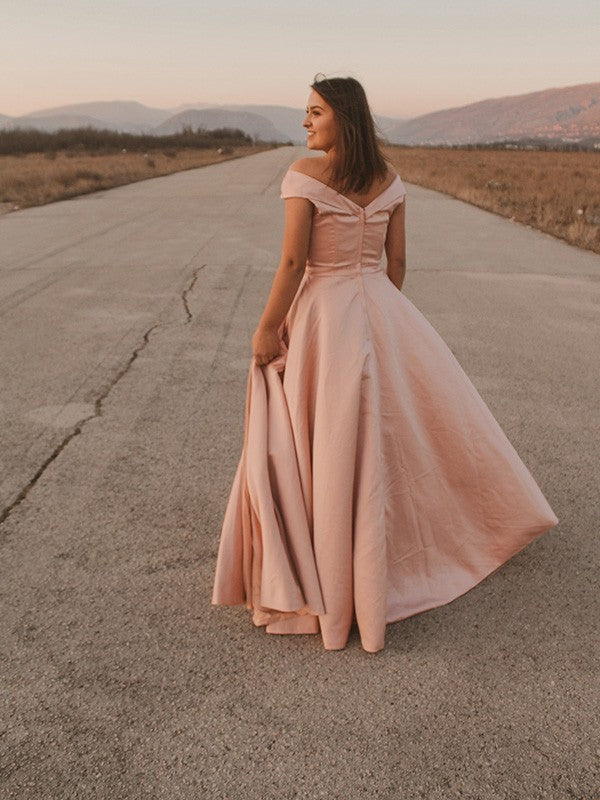 A-Line Satin Sleeveless Floor-Length Dress - Chloe Dress