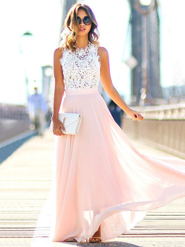 A-Line Chiffon Sleeveless Floor-Length Dress - Chloe Dress