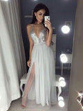 A-Line V-Neck Chiffon Sleeveless Floor-Length Dress - Chloe Dress
