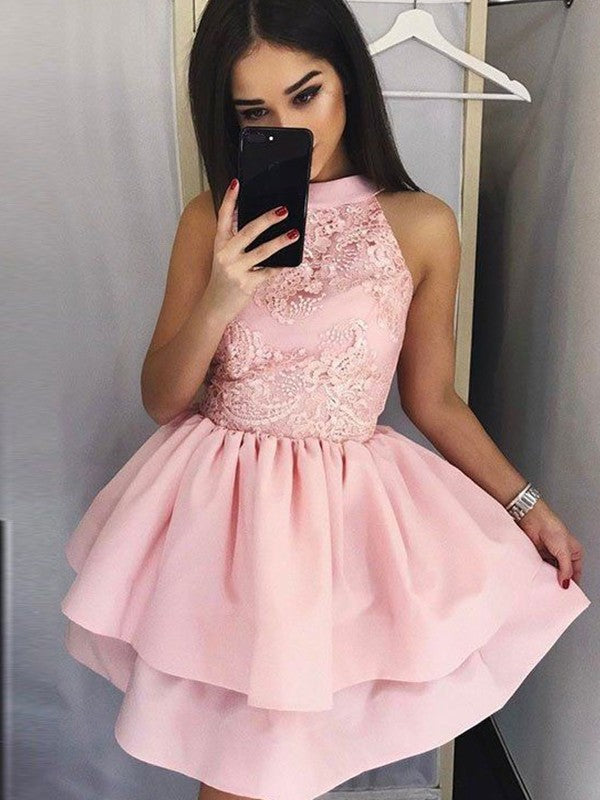 A-Line Satin Sleeveless Mini Dress - Chloe Dress
