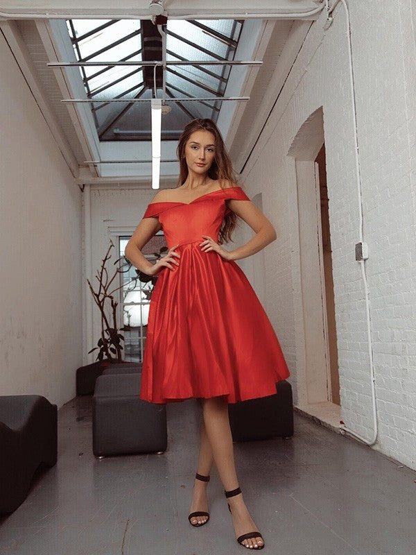 A-Line Satin Sleeveless Knee-Length Dress - Chloe Dress