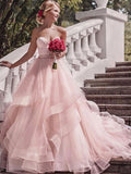 Ball Gown Sweetheart Organza Sleeveless Train Wedding Gown - Chloe Dress