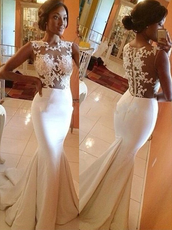 Mermaid Lace Sleeveless Train Wedding Dress - Chloe Dress