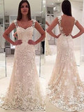 Sheath Sweetheart Lace Sleeveless Train Wedding Dress - Chloe Dress