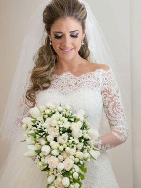 Mermaid Tulle Long Sleeve Train Wedding Dress - Chloe Dress