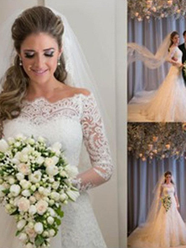 Mermaid Tulle Long Sleeve Train Wedding Dress - Chloe Dress
