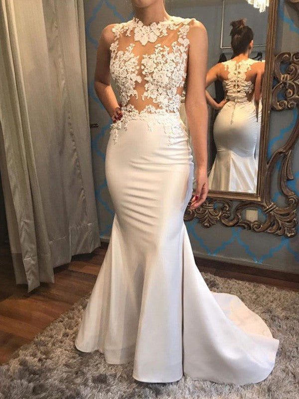 Satin Sleeveless Train Wedding Dress - Chloe Dress
