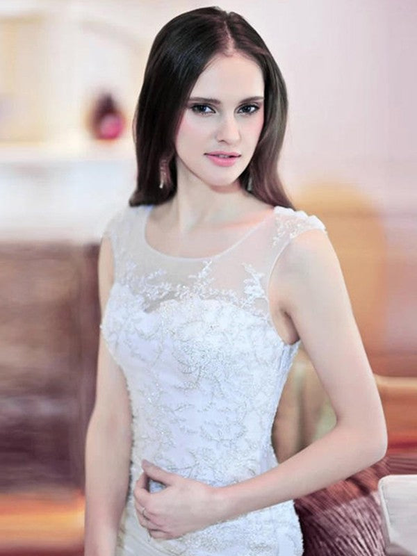 Mermaid Organza Sleeveless Train Wedding Dress - Chloe Dress
