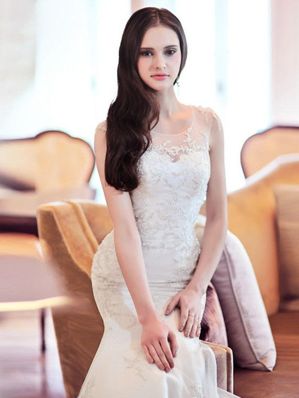 Mermaid Organza Sleeveless Train Wedding Dress - Chloe Dress