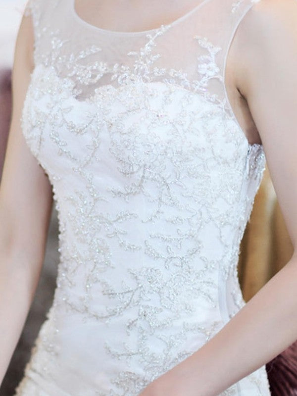 Mermaid Organza Sleeveless Train Wedding Dress - Chloe Dress