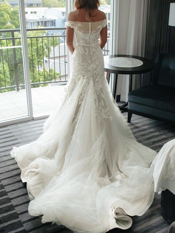 Mermaid Tulle Sleeveless Train Wedding Dress - Chloe Dress
