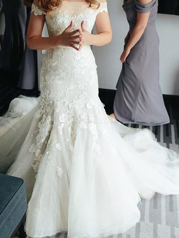 Mermaid Tulle Sleeveless Train Wedding Dress - Chloe Dress