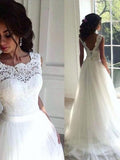 A-Line Tulle Sleeveless Train Tea-Length Wedding Dress - Chloe Dress