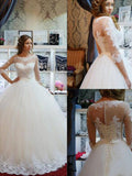 Ball Gown Tulle Applique Floor-Length Wedding Gown - Chloe Dress