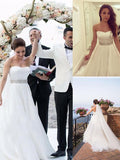 A-Line Sweetheart Tulle Sleeveless Train Wedding Dress - Chloe Dress