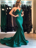 Mermaid V-Neck Crepe Sleeveless Train Dress - Chloe Dress