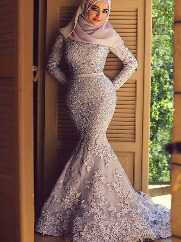 Mermaid Lace Long Sleeve Ruffled Dress - Chloe Dress
