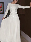 A-Line Chiffon Long Sleeve Floor-Length Dress - Chloe Dress