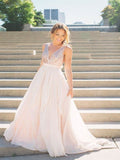 A-Line V-Neck Sequin Sleeveless Train Dress - Chloe Dress