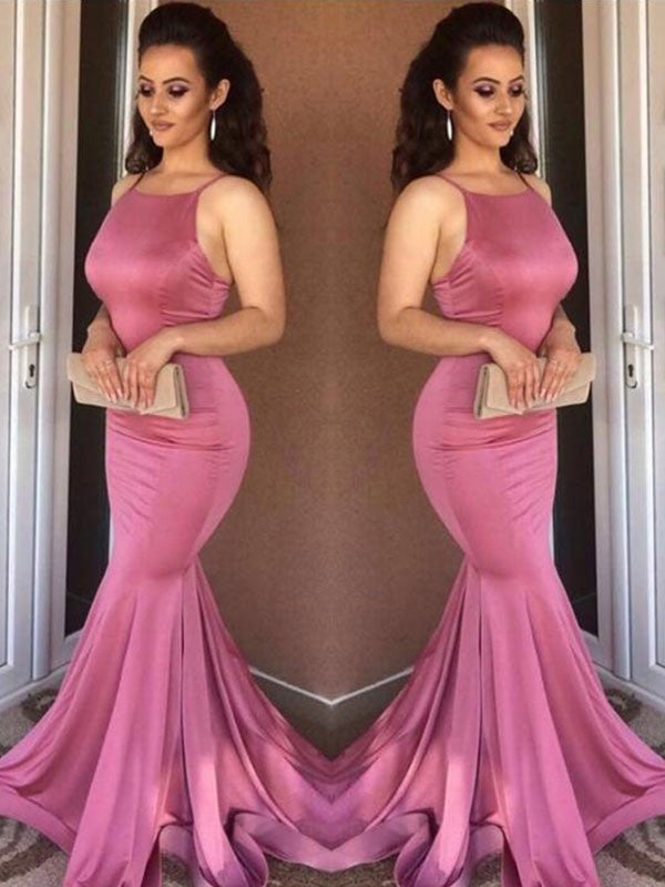 Mermaid Satin Sleeveless Ruffled Dress - Chloe Dress
