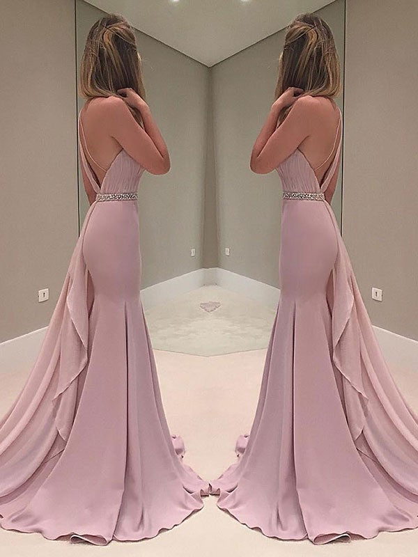 Mermaid One-Shoulder Chiffon Sleeveless Ruffled Dress - Chloe Dress