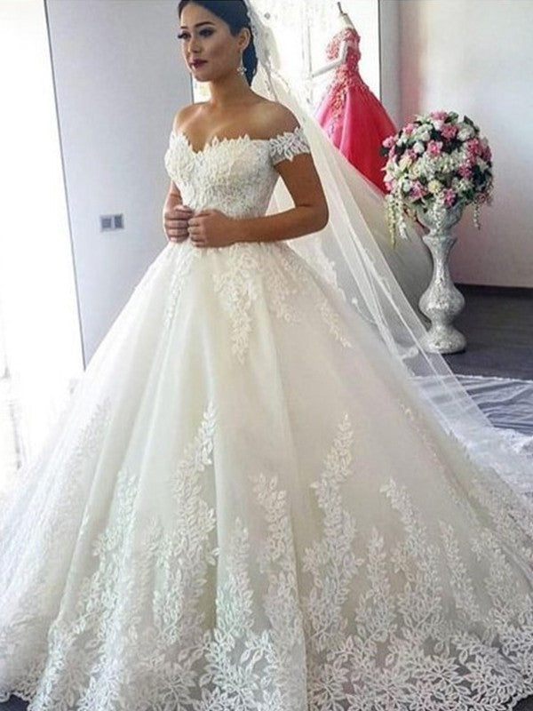 Ball Gown Tulle Sleeveless Train Wedding Gown - Chloe Dress