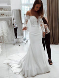 Mermaid Chiffon Long Sleeve Train Wedding Dress - Chloe Dress