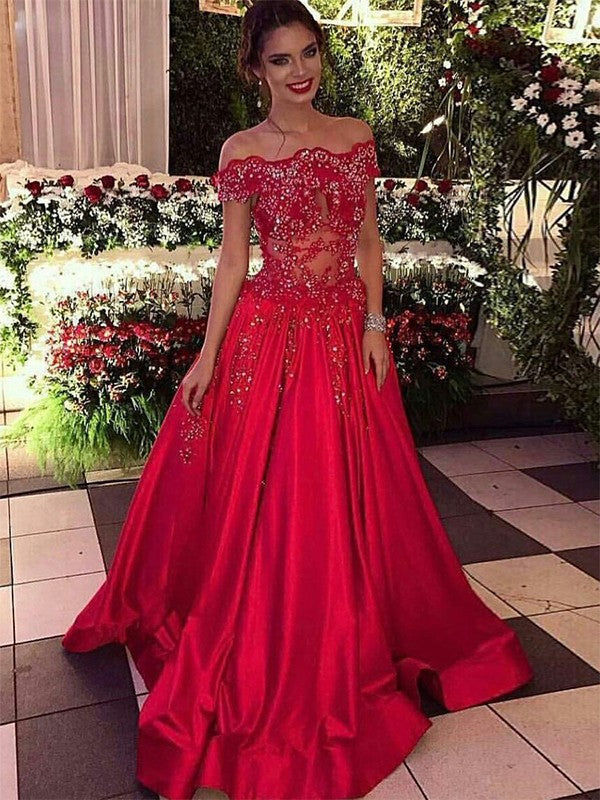 Ball Gown Satin Sleeveless Train Gown - Chloe Dress