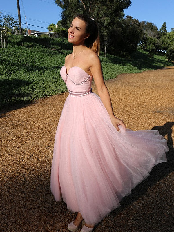 A-Line Sweetheart Tulle Sleeveless Tea-Length Dress - Chloe Dress