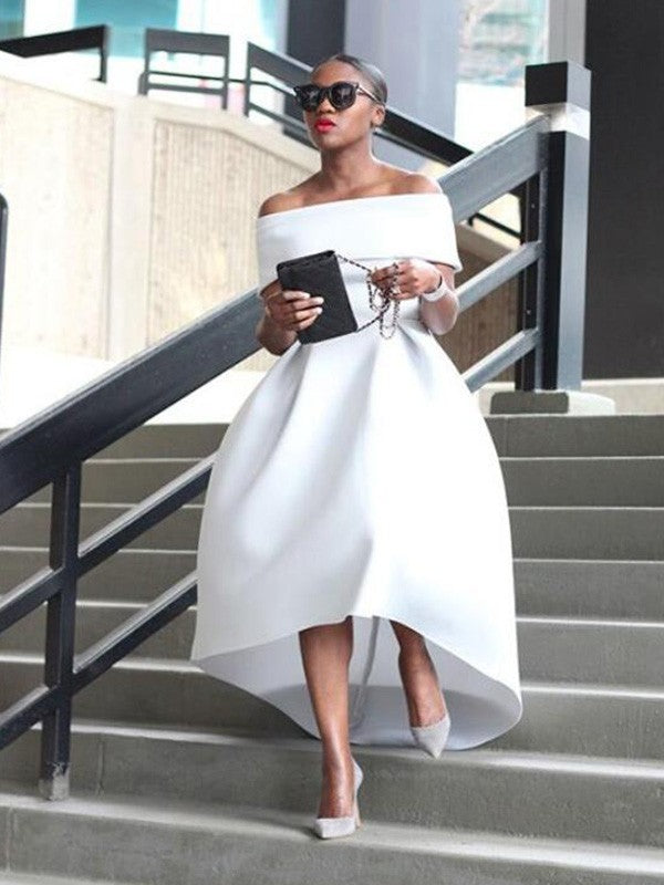 A-Line Satin Sleeveless Ruffled Dress - Chloe Dress