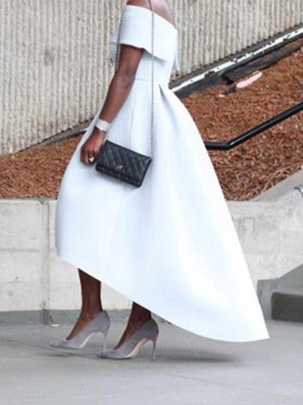 A-Line Satin Sleeveless Ruffled Dress - Chloe Dress