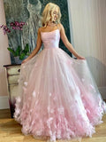 A-Line Tulle Sleeveless Applique Floor-Length Dress - Chloe Dress