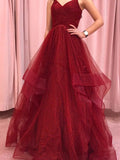 A-Line Spaghetti Strap Sleeveless Ruffled Floor-Length Dress - Chloe Dress