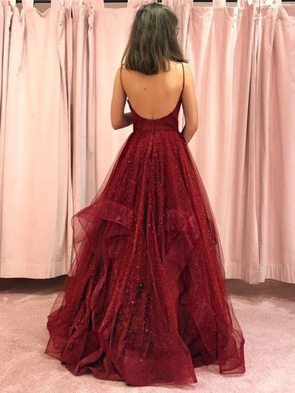 A-Line Spaghetti Strap Sleeveless Ruffled Floor-Length Dress - Chloe Dress