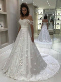 A-Line Satin Sleeveless Train Wedding Dress - Chloe Dress