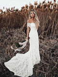 Mermaid Lace Short Sleeve Train Mini Wedding Dress - Chloe Dress