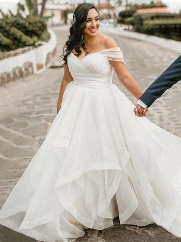 A-Line Organza Sleeveless Ruffled Wedding Dress - Chloe Dress