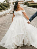 A-Line Organza Sleeveless Ruffled Wedding Dress - Chloe Dress
