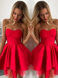 A-Line Sweetheart Crepe Sleeveless Ruffled Mini Homecoming Dress - Chloe Dress