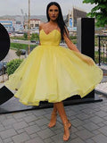 A-Line Sweetheart Organza Sleeveless Ruffled Knee-Length Homecoming Dress - Chloe Dress