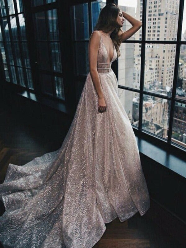 A-Line V-Neck Tulle Sleeveless Ruffled Dress - Chloe Dress