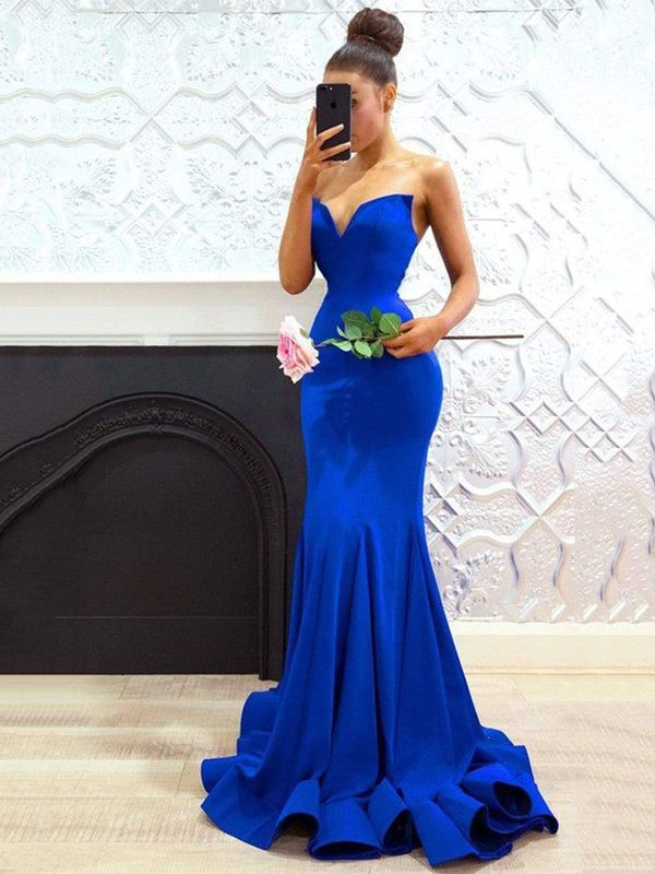 Mermaid Sweetheart Crepe Sleeveless Ruffled Dress - Chloe Dress