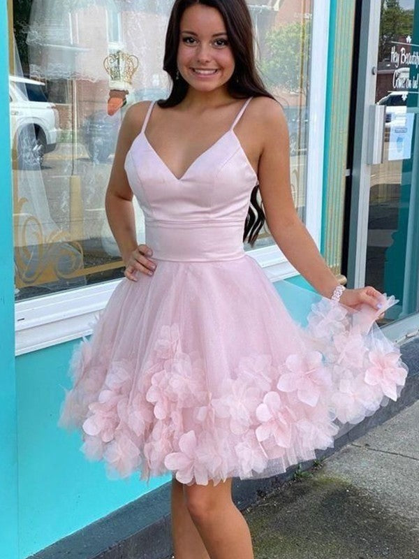 A-Line V-Neck Tulle Sleeveless Mini Dress - Chloe Dress
