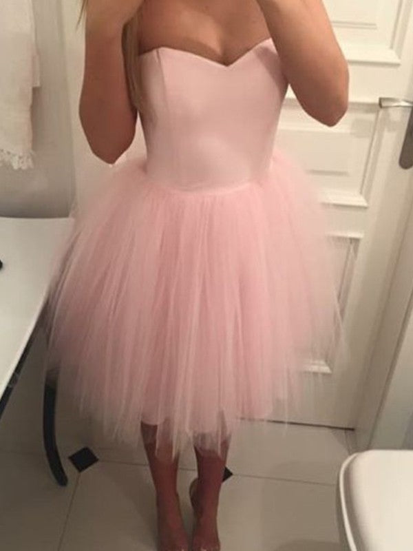 A-Line Sweetheart Tulle Sleeveless Ruffled Mini Dress - Chloe Dress