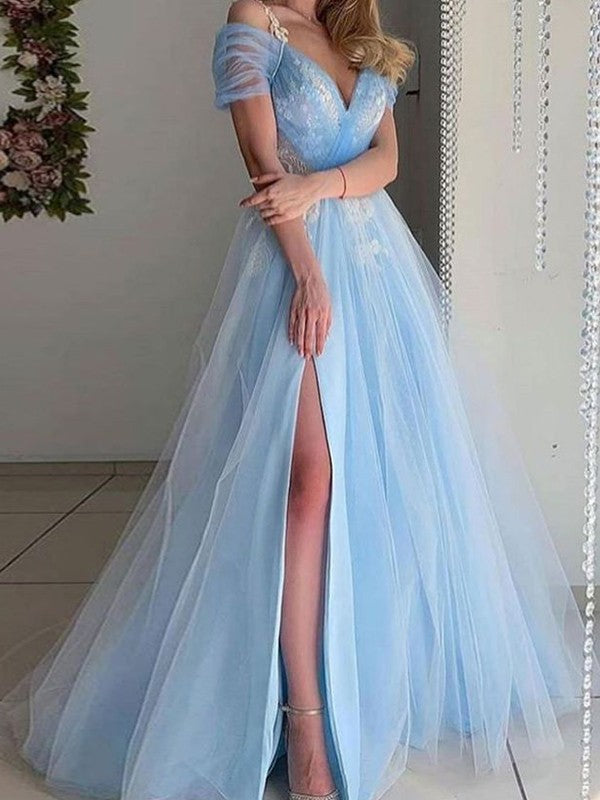 A-Line V-Neck Tulle Short Sleeve Train Mini Dress - Chloe Dress