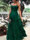 A-Line Spaghetti Strap Chiffon Sleeveless Floor-Length Dress - Chloe Dress