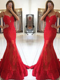 Mermaid Sweetheart Lace Sleeveless Train Dress - Chloe Dress