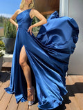 A-Line One-Shoulder Satin Sleeveless Ruffled Dress - Chloe Dress